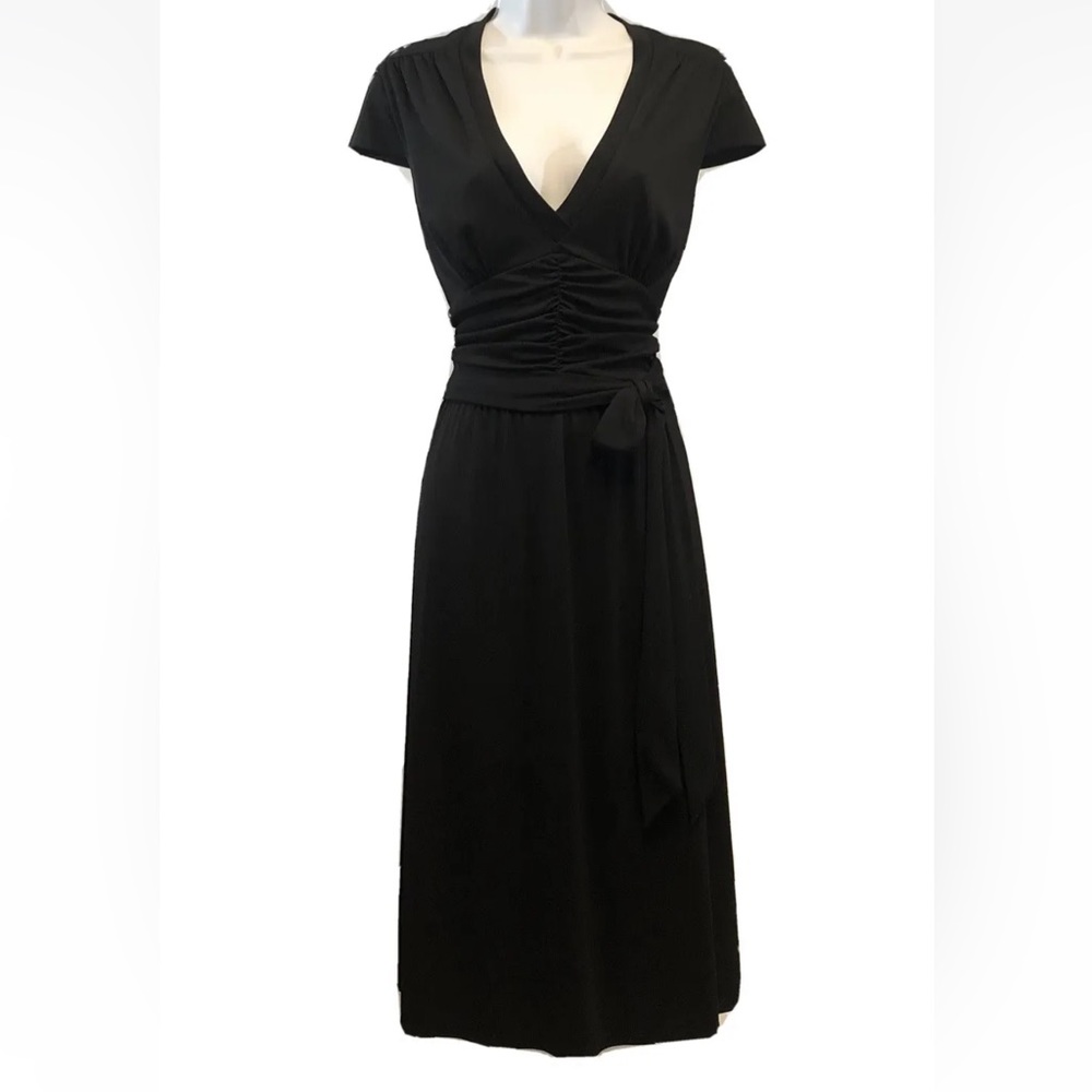 Women’s David Meister Black Stretchy A Line Full Length  Dress Size 10